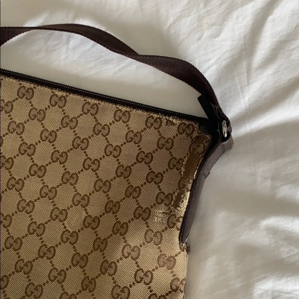 Gucci Brown Monogram Canvas Crossbody Bag with Dark Brown Trim - Picture 8 of 8